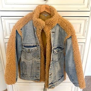Sherpa and denim coat. AMAZINGLY WARM and super stylish